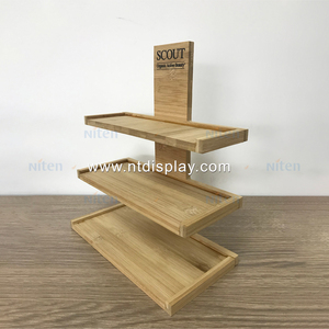 Bamboo Wood Display Stand Counter Top Small Wooden Display Racks For Sale Nail Polish Stands