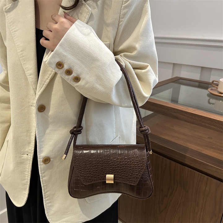 TAVIMART  -  Belt Design PU Leather Shoulder Bags For Women 2024 New Autumn Winter Y2K Retro Small Underarm Bag Korean Fashion Trend Handbags