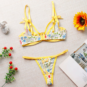 Womens Swimsuits Yellow <b>Bra</b> and Low Waist Brief <b>Sexy</b> Crop Top Soft Underwear <b>Set</b> <b>Sexy</b> Lingerie Two Piece <b>Sets</b> - Product Image 6