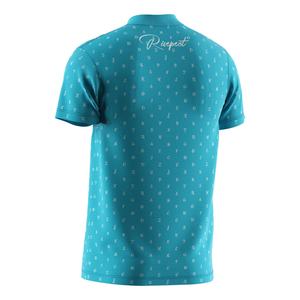 Camiseta deportiva de sublimación OEM/ODM para hombre, de manga corta, estilo piloto, con cuello polo tipo gofre y cremallera, y soporte de exhibición. - Product Image 2