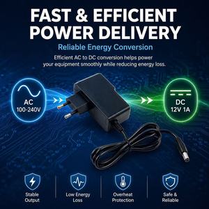 OSAMA SER 12V 1A Power <b>Adapter</b> DC Output Universal AC/DC Switching Supply Stable Reliable Power Adaptor Protection Safety System - Product Image 2
