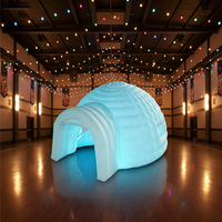 Tente bulle mobile GAUSS 5m en tissu Oxford, résistante à l'eau, dôme igloo gonflable avec éclairage LED pour fêtes nocturnes en extérieur