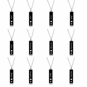 Negro Mamá <span class=keywords><strong>y</strong></span> <span class=keywords><strong>Pap</strong></span>á Cubo de acero inoxidable colgante collar urna de Kit de cenizas de cremación de la joyería - Product Image 1