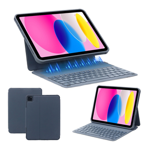เคสคีย์บอร์ดแม่เหล็กถอดได้สำหรับ iPad, คีย์บอร์ดไร้สายบางแบบพับได้พร้อมที่ใส่ดินสอและป้องกันการกระแทก - Product Image 1