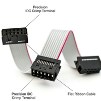 Cable Plano Gris UL4413 de Baja Emisión de Humo y Cero Halógenos, Tipo IDC, Paso de 2.54mm, 6P-64 Pines, para Sensor de Temperatura