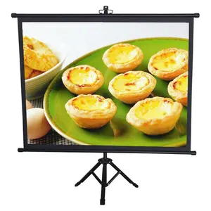 Two Use way Tripod Projector Projection Screen with Tripod Stand Black Storage Carry Case for Easy Movie and Storage