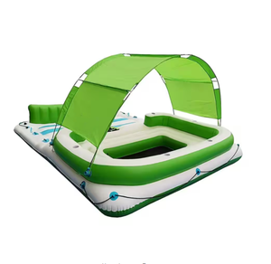 6 orang mengambang air kolam pulau raksasa danau santai rakit besar PVC Pulau tiup untuk danau pantai Sungai - Product Image 1