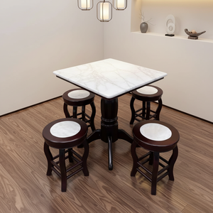 Table Et Chaises Asiatique En Bois De Rose (Malaisie) - Cuisine - État Neuf