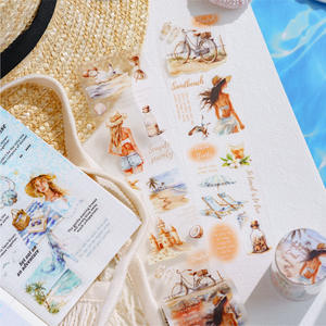 2M/Roll Travel Together Series Ruban PET imperméable à l'eau Autocollants pour la décoration de manuels Caoutchouc adhésif imperméable à l'eau - Product Image 4