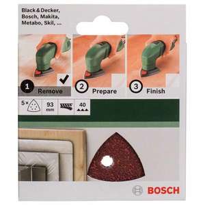 BOSCH - 2609256A48 Juego de hojas de lija con 6 agujeros para lijadora Delta-EAN 3165140614641 ABRASIVES PAPELES ABRASIVOS - Product Image 2