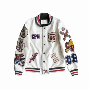 แจ็คเก็ตวาร์ซิตี้ผู้ชายแบบโอเวอร์ไซส์ ผ้าหนาเคลือบกันลม ระบายอากาศได้ดี คอตั้ง ออกแบบตามสั่ง รับผลิตแบบ OEM - Product Image 1