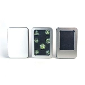 Juego de Dados Poliédricos Plateados en Caja de Metal para Juegos de Mesa, con Esponja - Product Image 2
