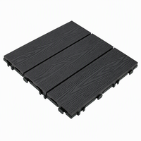 Dalles de terrasse WPC 30x30cm, à emboîter soi-même, aspect bois rainuré, revêtement de sol extérieur étanche et résistant aux termites pour jardin, balcon, patio