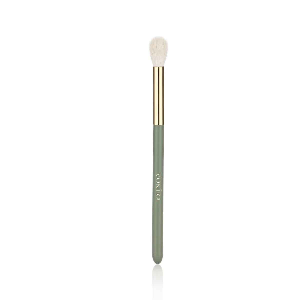 Vonira GHF-113 Premium Quality Goat Hair Large Domed Blending Brush with Gold Copper Green Wood Handle Custom Private Label