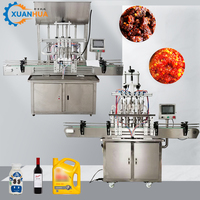 Machine de remplissage automatique à 4 têtes pour bouteilles en plastique (huile et poudre) de 5 gallons, haute précision, entraînement électrique