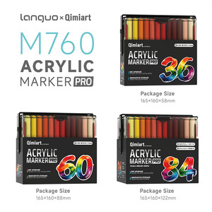 Juego de Marcadores Acrílicos de Pigmento Intenso Languo M760-36/60/84 Colores, Marcadores de Tinta Mejorada PRO Acuarela para Pintura - Product Image 3
