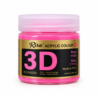 Peinture acrylique 3D 50 ml pour peinture sur roche, art sur pierre, imperméable, résistante à la décoloration, pâte épaisse, forte couvrance, application lisse