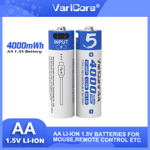 1.5V 리튬 배터리 유형 C 충전식 4000mWh <span class=keywords><strong>AA</strong></span> 배터리 USB 충전 리튬 이온 배터리 유형 C 포트 Varicore - Product Image 4