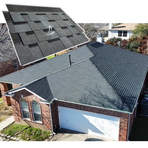 Vente en gros en usine Bardeaux <span class=keywords><strong>de</strong></span> toiture en asphalte Bardeaux <span class=keywords><strong>de</strong></span> toiture architecturaux Bardeaux d'asphalte plats stratifiés noirs - Product Image 2