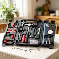 Lot de 140 outils à main en acier au carbone avec douilles, pinces et mallette rigide pour l'entretien domestique et la réparation automobile