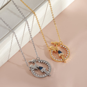 Collier pendentif en argent zircon or/or blanc Haomi Brass pour la fête des mères, bébé et maman, pour les mariages et les anniversaires - Product Image 2