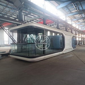 Villa mobile préfabriquée en verre modulaire 2025, maison préfabriquée, prix d'usine, capsule spatiale miniature pour thème spatial en plein air - Product Image 5