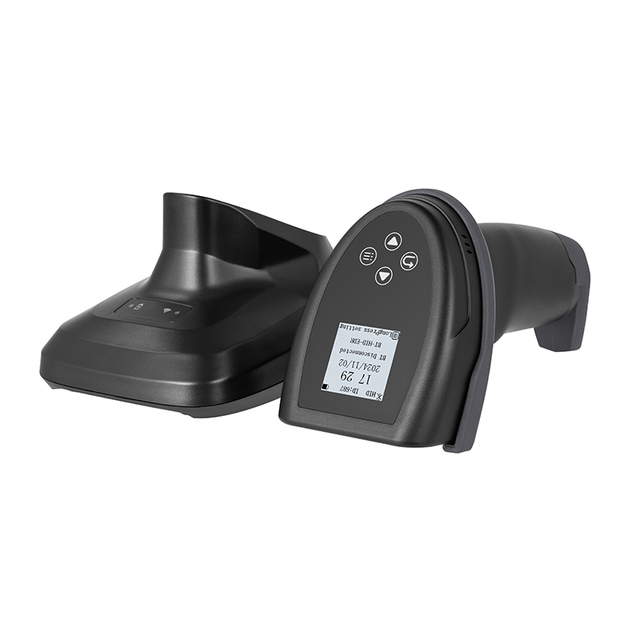 High Speed 2D QR Barcode Scanner with Screen Display with Charging Base for Retail Business