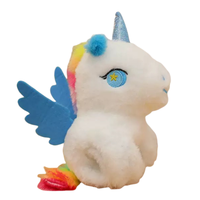 Vente chaude en peluche licorne dessin animé marionnette à main poignet poupée jouet Animal en peluche enfant cadeau d'anniversaire doux coloré licorne Bracelet