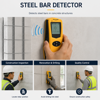Détecteur de Fers à Béton Sans Fil Pachomètre Scanner de Barres d'Acier Outil de Mesure pour l'Inspection des Structures en Béton