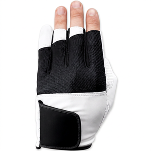 Efunist Sports Gant de golf pour main gauche, maille respirante, antidérapant, en microfibre, unisexe, blanc, noir - Product Image 1