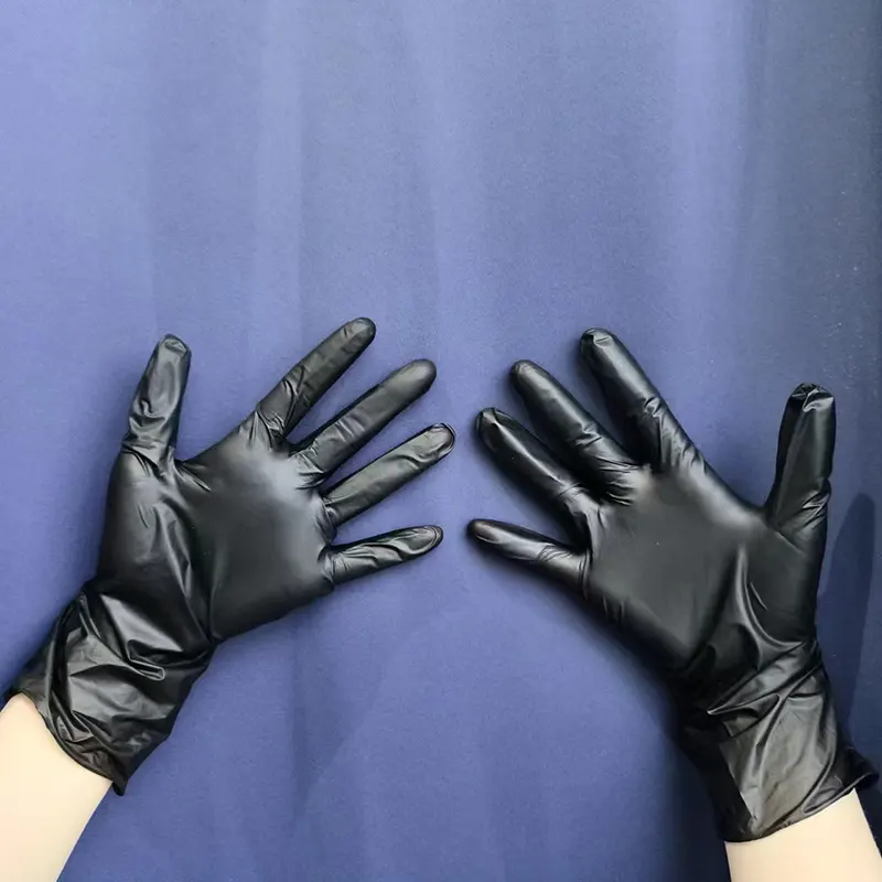 Sarung tangan campuran vinil nitril sintetis bebas bubuk sekali pakai untuk ujian
