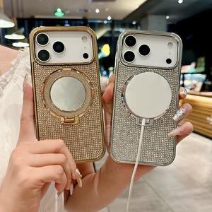 Custodia per telefono con strass di lusso con supporto per Glitter specchio elettrolitico <span class=keywords><strong>Cover</strong></span> protettiva impugnatura per <span class=keywords><strong>Apple</strong></span> 16promax - Product Image 2