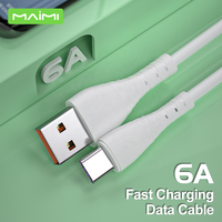 Maimi grosir 6A pengisi daya Cepat 1m PVC usb-c kabel pengisi daya ponsel untuk Android kabel Data ponsel mikro Usb Tipe c