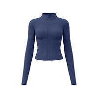 Ensemble de yoga de luxe pour femme, coupe ajustée, avec veste zippée à passe-pouce et leggings taille haute sculptants, pour la course, la gym et l'entraînement