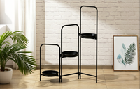 Support de pot de fleurs en métal portable simple et moderne à 3 niveaux pour l'intérieur et l'extérieur, support de présentation de plantes pour le salon et le jardin