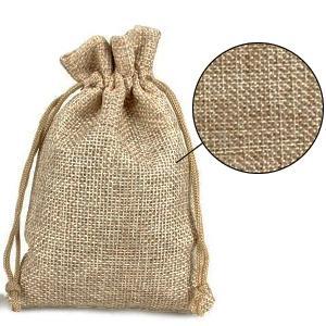 Gran oferta, bolsa ecológica impresa con logotipo personalizado, bolsa de embalaje de yute de lino, bolsa de regalo con cordón de arpillera - Product Image 5