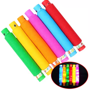 أنابيب منبثقة مضيئة ليد رائجة ، ألعاب تمعدة بلاستيكية ، لوازم الحفلات ، سحب وتمديد السحر مع تأثير توهج فلاش - Product Image 3