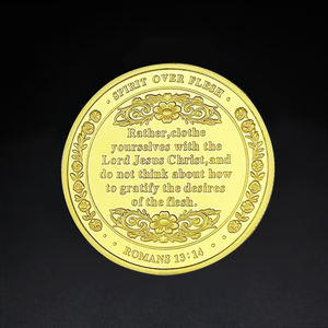 Moneta cristiana commemorativa Souvenir oro e argento placcato Gesù moneta di metallo artigianato vestito di Cristo - Product Image 3