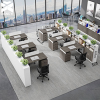 Poste de travail pour 2 à 8 personnes, bureau personnalisable, mobilier de bureau commercial, table de bureau pour espace ouvert et centre d'appels