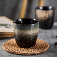 Tasse à café réutilisable rétro chinoise de 150 ml, glaçure colorée, cuisson à haute température, tasse à thé en céramique, ensemble de tasses à thé en poterie