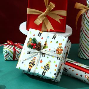 Factory Disposable Coated Silicone <b>Christmas</b> Stripe Gift Wrapping <b>Paper</b> 43x300cm Metallic <b>Craft</b> <b>Paper</b> Packaging - Product Image 4