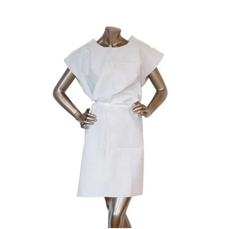 Fournisseur Premium USA blanc 30x42 pouces, robe jetable d'examen des Patients batas de papier jetable pour médical