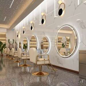 Espejos Redondos de Pared de Lujo para Peluquería, con Luces LED, Dorados, Venta al Por Mayor 2026 - Product Image 5