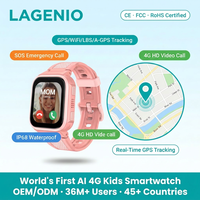 Reloj Inteligente LAGENIO K10 con Pantalla IPS AI, GPS+LBS+A-GPS+WIFI, Rastreo, Alarma, IP68, Videollamada, SOS, CE, RoHS, 4G para Niños
