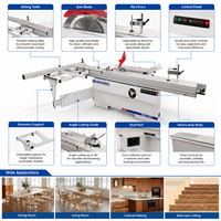 Scie à table coulissante de haute précision pour la fabrication de meubles en bois avec dispositif de sécurité homologué CE pour atelier