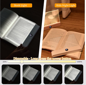 Book Light, Rechargeable Clear LED <b>Flat</b> Book Lights for Reading in Bed at Night with 3 Colors & Timer - Product Image 3