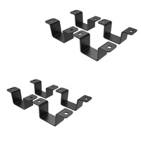 Fabrication de tôle sur mesure Capuchon en aluminium sable noir Clip pour rail Collier de serrage pour tuyau carré Support de connecteur en forme de U