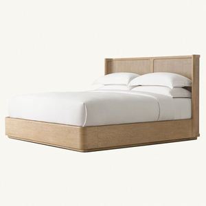 Modern Minimalist Luxury Wooden Bedroom Durniture King <b>Size</b> Solid Oak Wood <b>Bed</b> Shelter <b>Bed</b> for Bedroom - Product Image 6