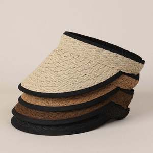 Nouvelle Arrivée 2025 – Chapeau Visière d'Été pour Plage et Extérieur, Pare-Soleil Tendance Couleur Unie, Visière Vide en Paille de Papier pour Voyage et Activités de Plein Air - Product Image 1