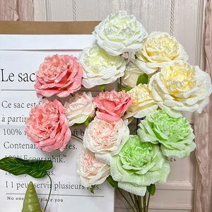 Roses artificielles en soie Lychee, fleurs pour mariage, décoration de la maison, bouquet fait main - Product Image 5